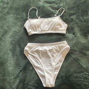 White high waisted swimsuit